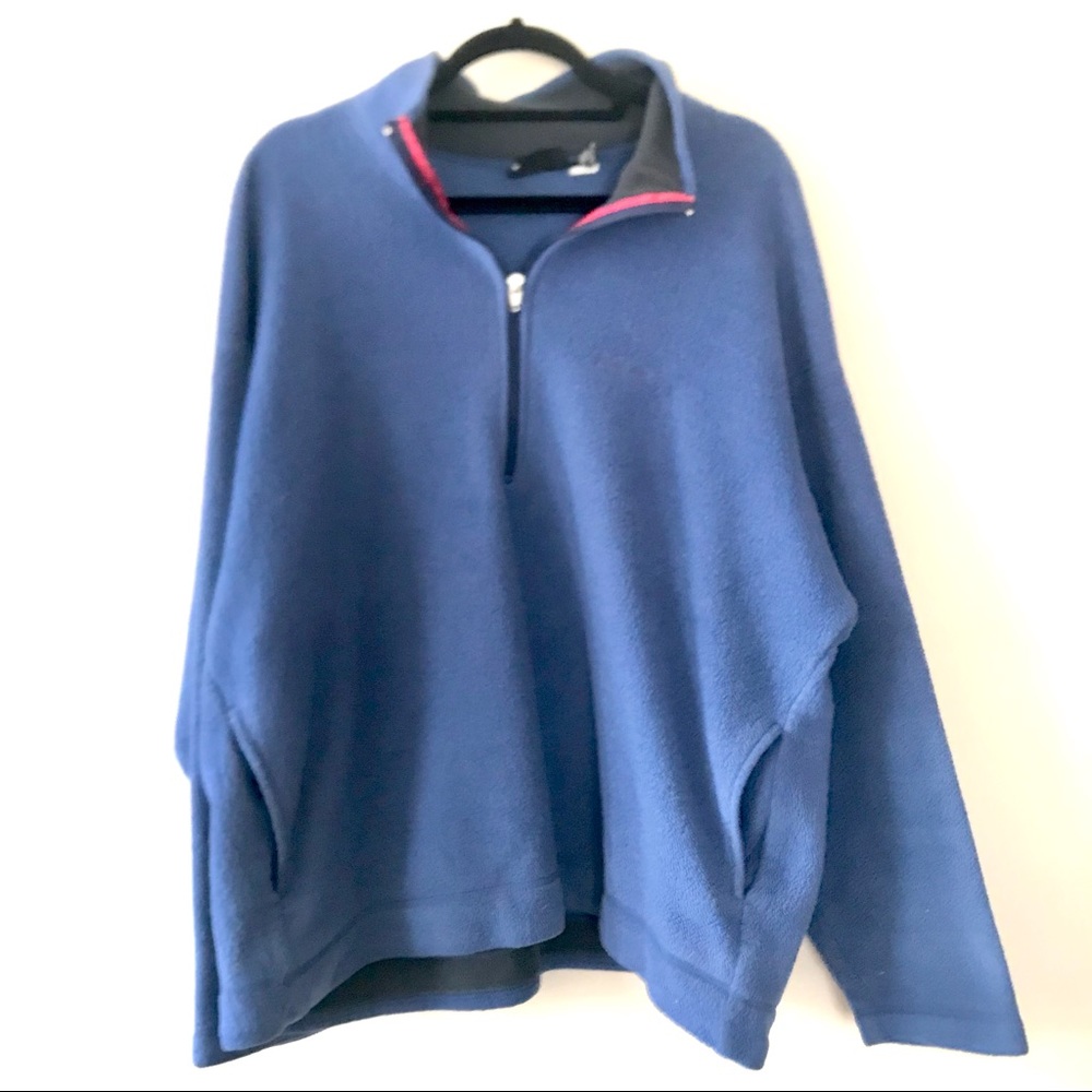 Patagonia Men's XL Fleece Half Zip Pullover Blue Jacket Spellout